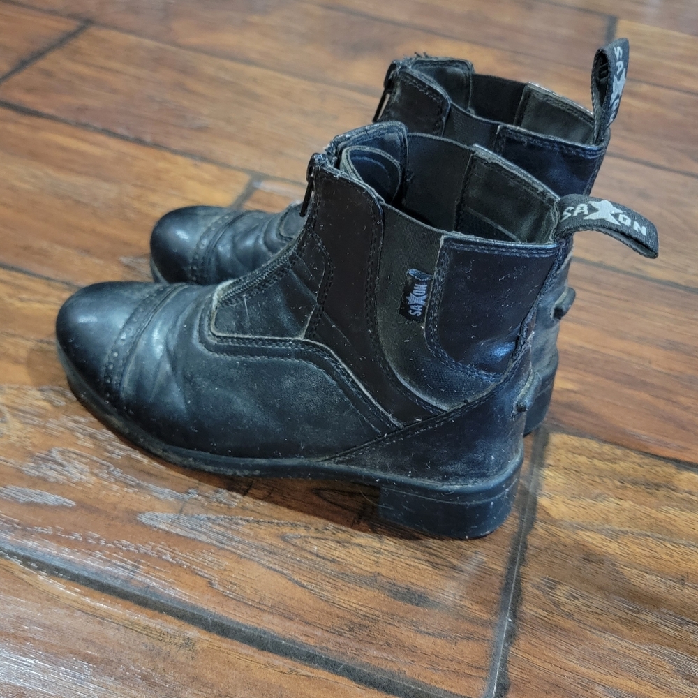 Kids Black Leather Boots - Picture 3 of 8